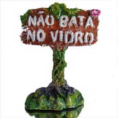 Enfeite Em Resina Placa Não Bata No Vidro Para Decoração de Terrários