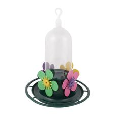 Bebedouro Para Beija-Flor 4 Flores Com Poleiro